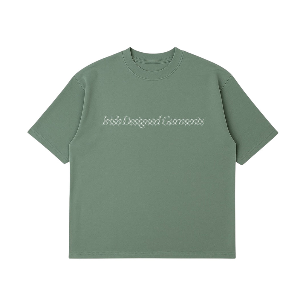 Three Leaf Halftone T-Shirt (Sage Green)