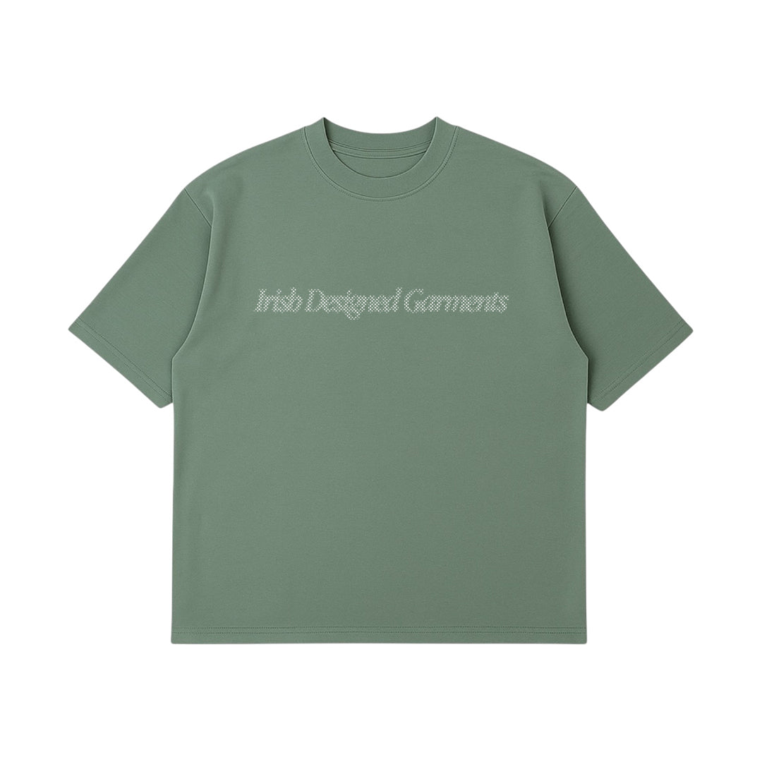 Three Leaf Halftone T-Shirt (Sage Green)