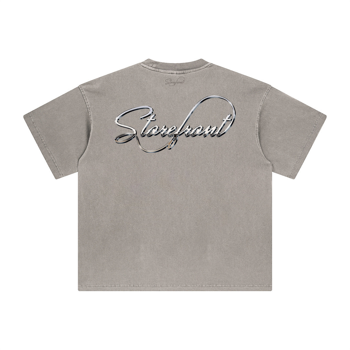 Faded Chrome Script T-Shirt (Grey)