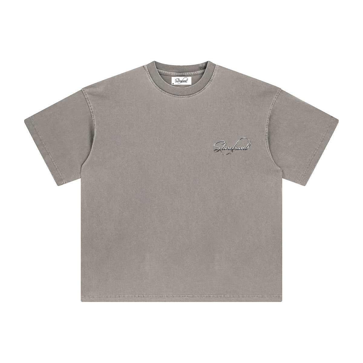 Faded Chrome Script T-Shirt (Grey)