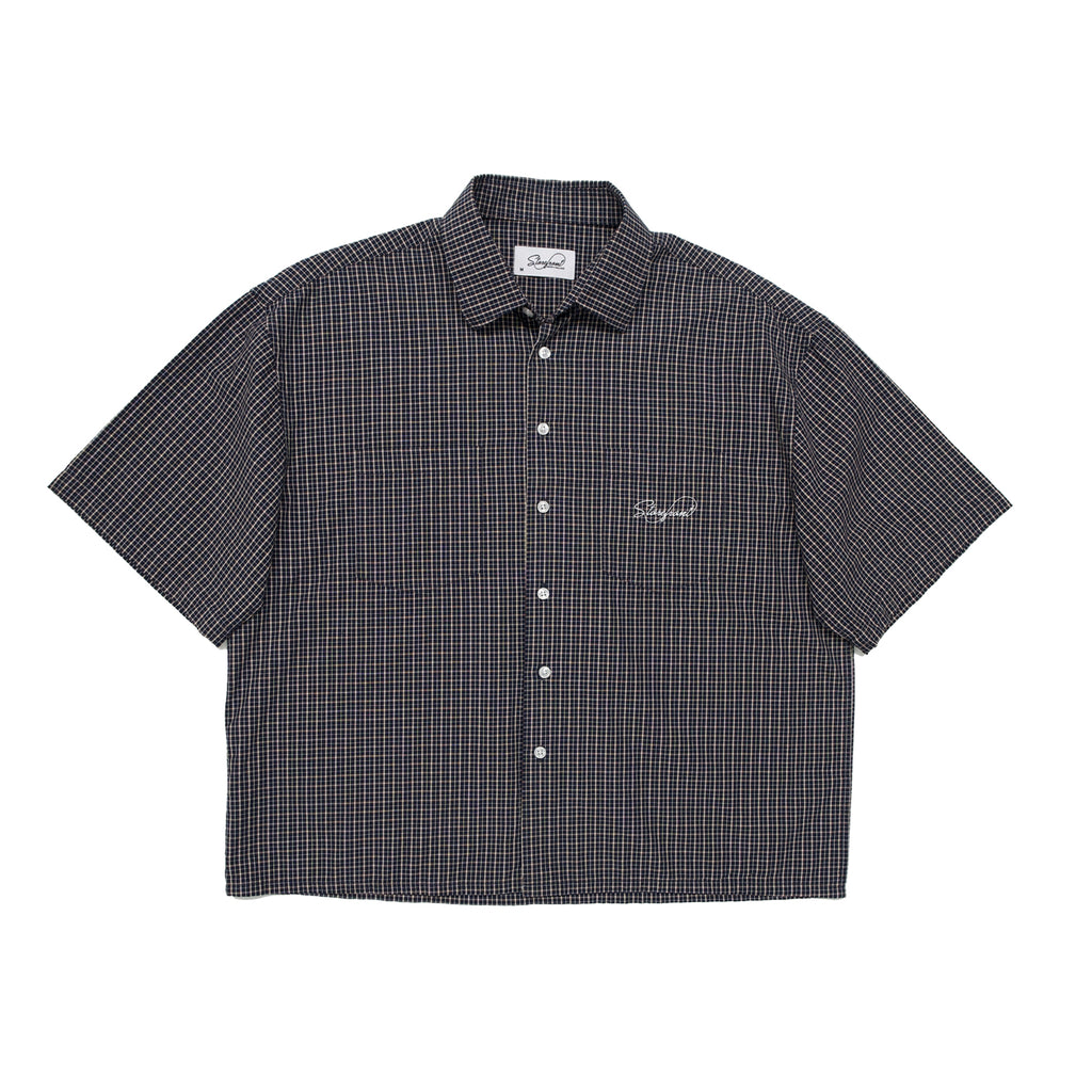 Grid Plaid Shirt (Navy)