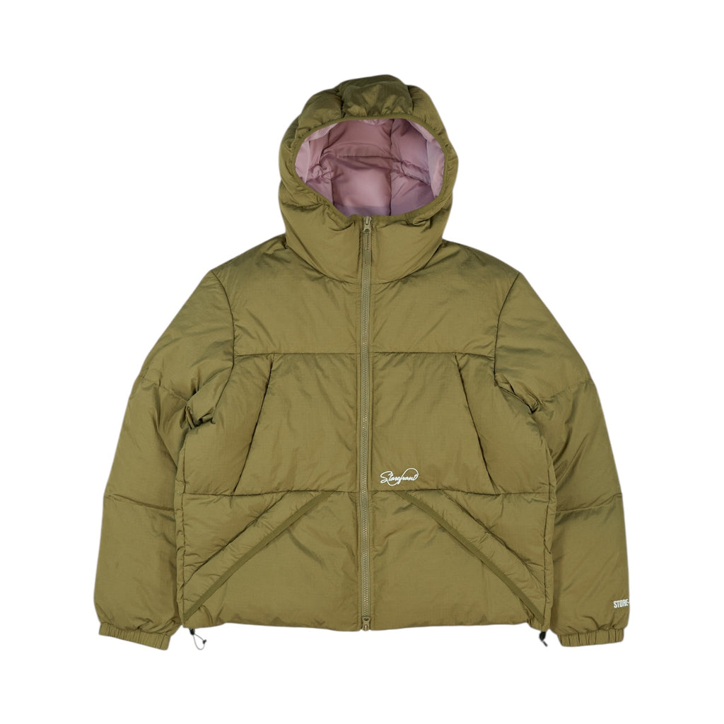 Ripstop Nylon Down Puffer Jacket (Olive)