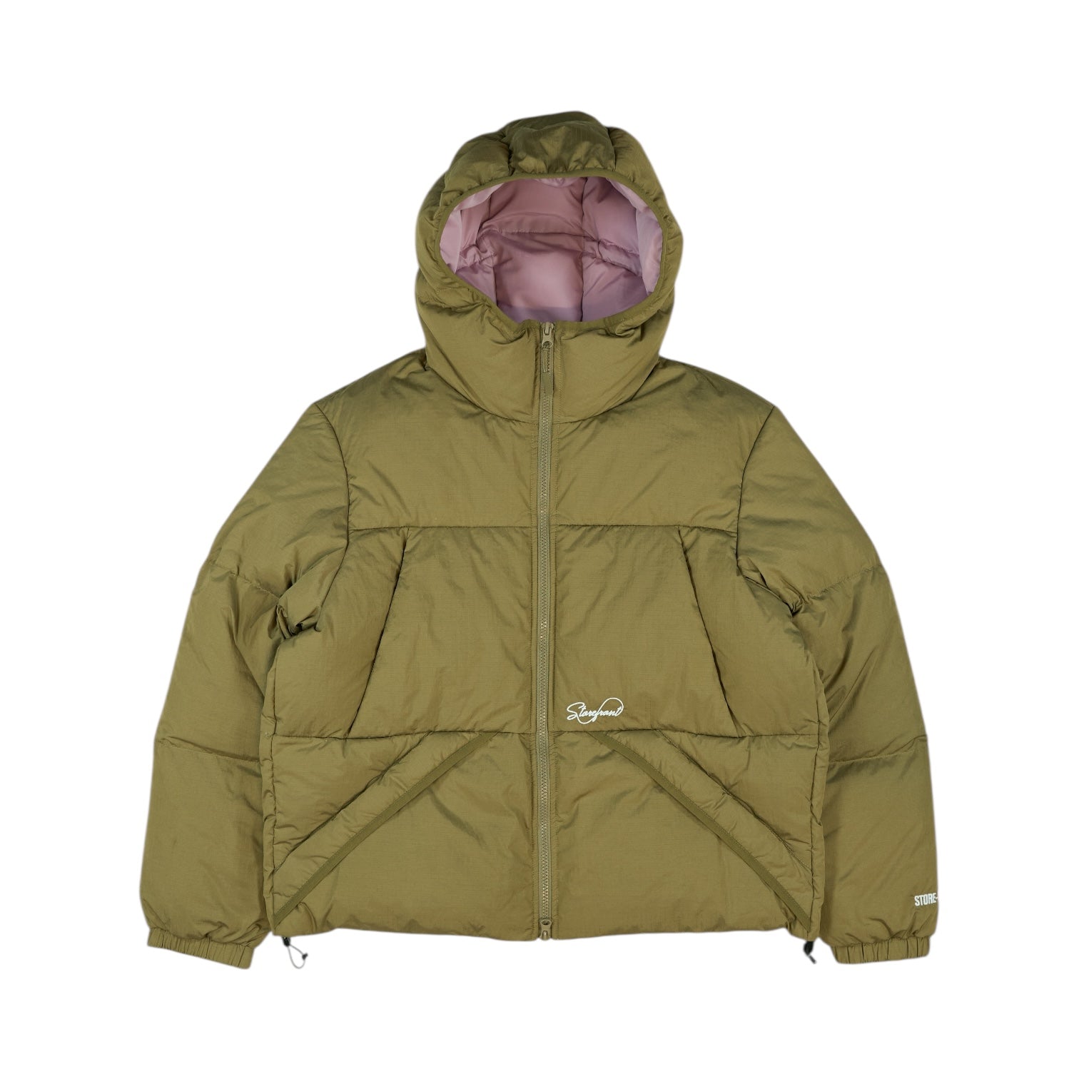 Ripstop Nylon Down Puffer Jacket (Olive)