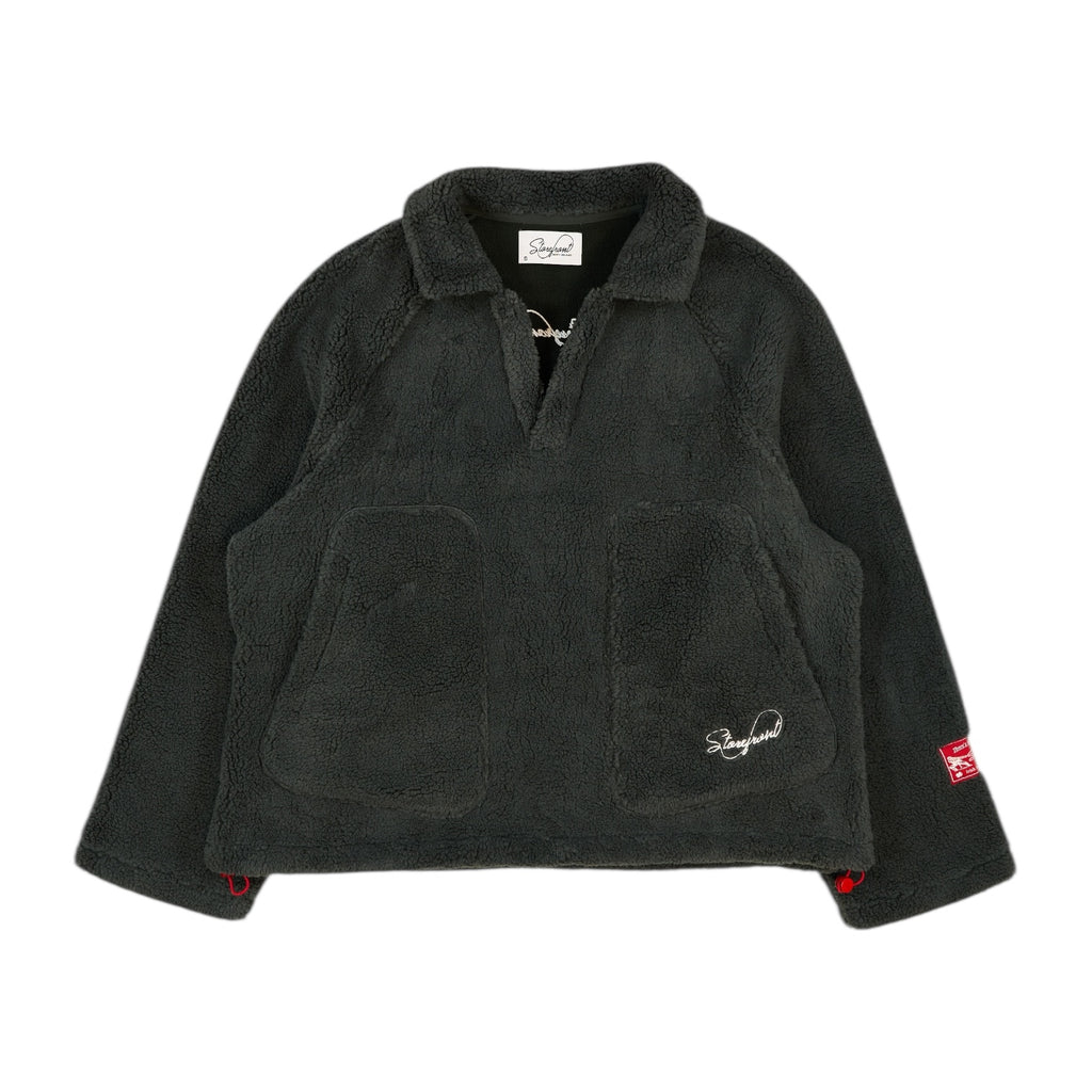 Sherpa Fleece Drill Top (Charcoal)