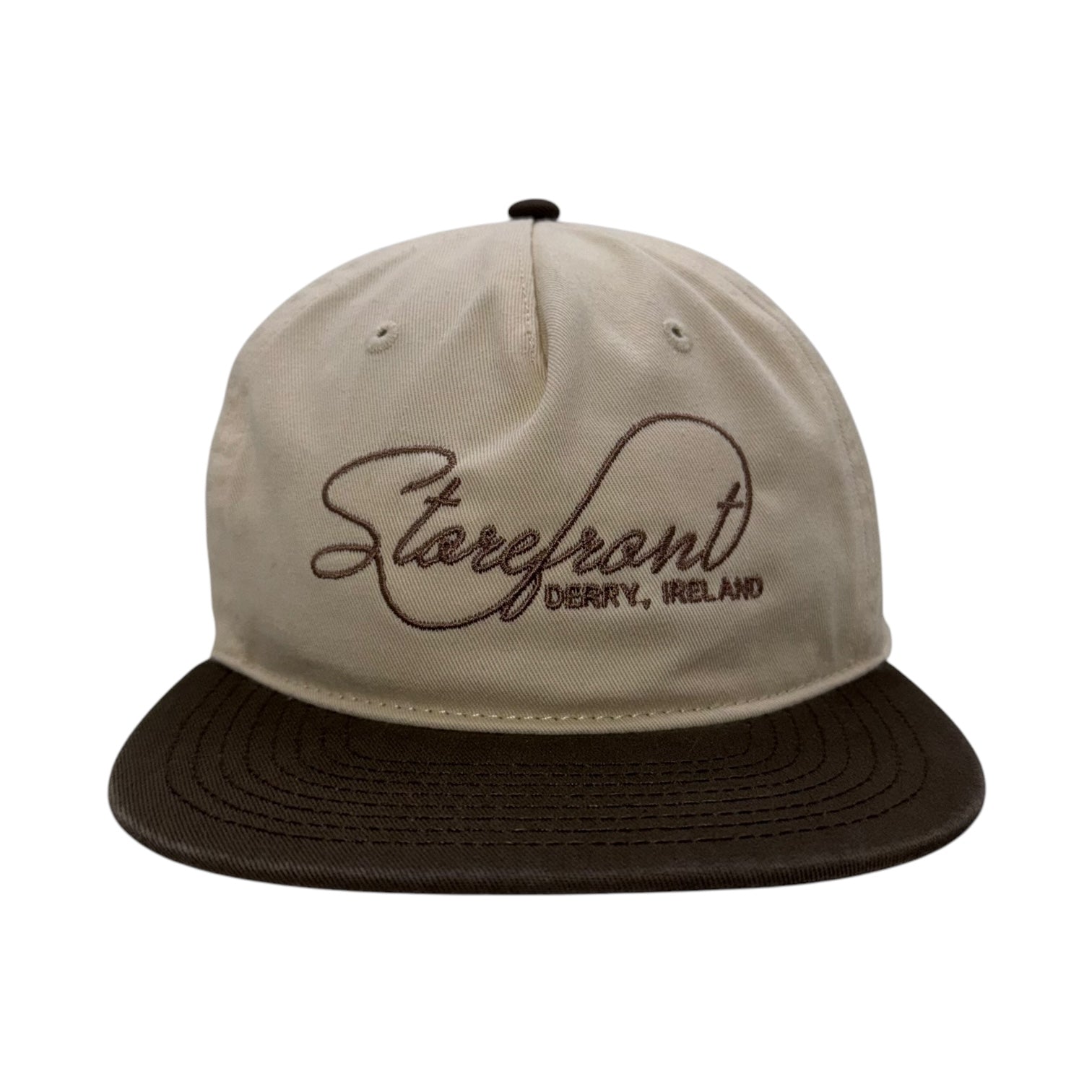 Script Hat (Cream & Brown)