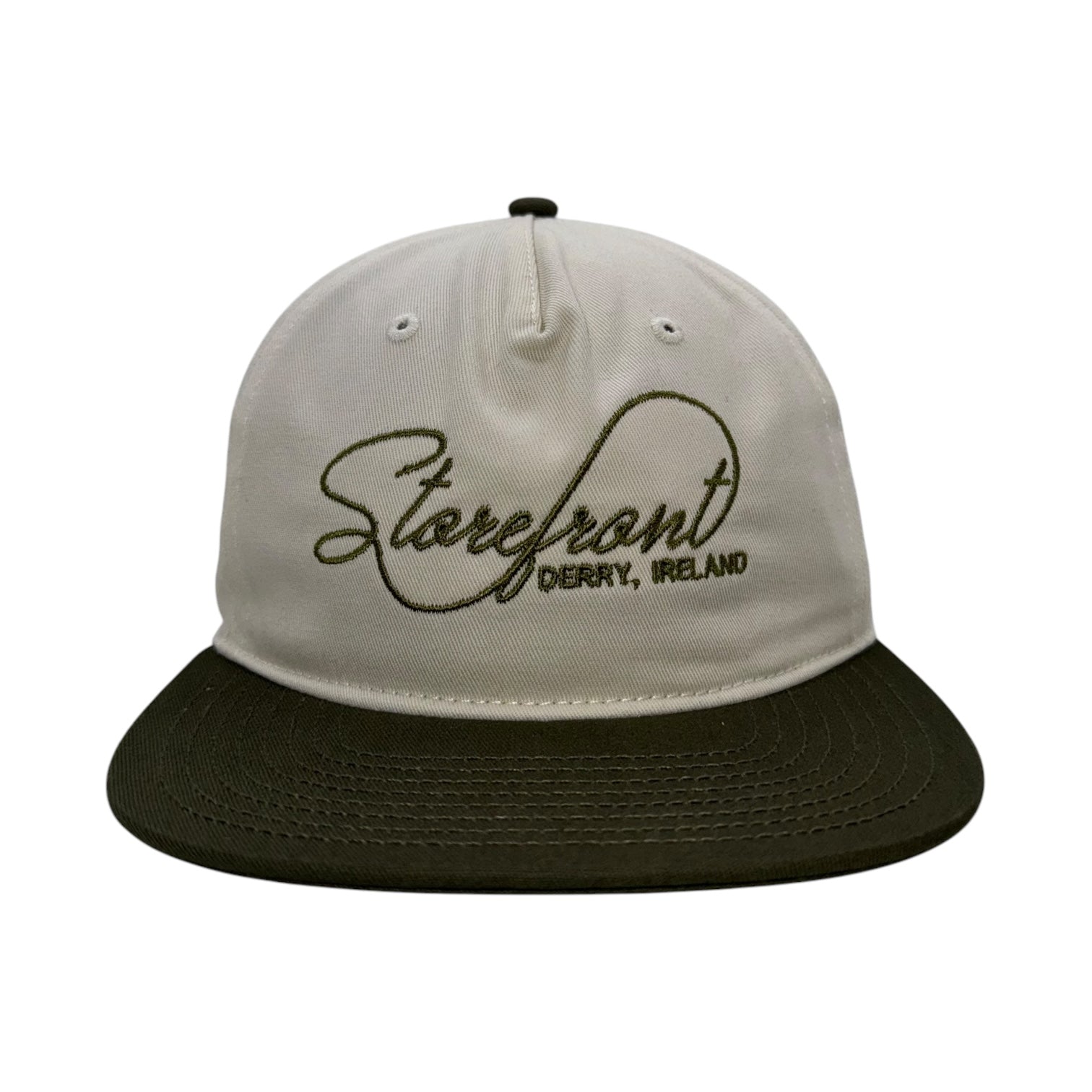 Script Hat (Cream & Olive)