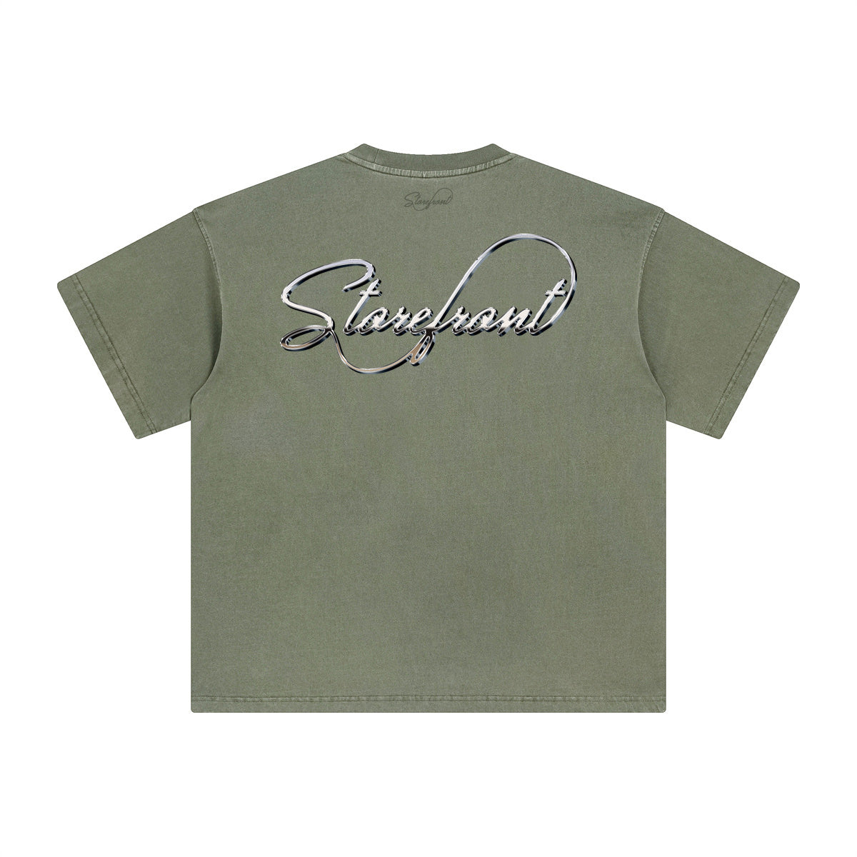 Faded Chrome Script T-Shirt (Sage)