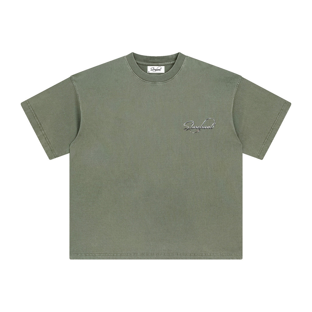 Faded Chrome Script T-Shirt (Sage)