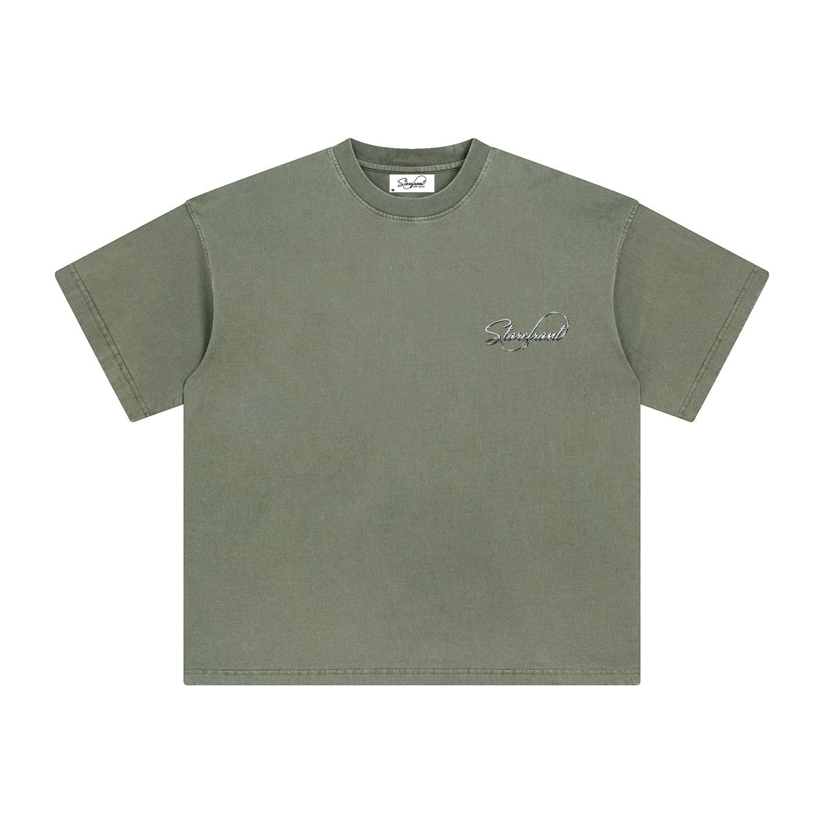 Faded Chrome Script T-Shirt (Sage)