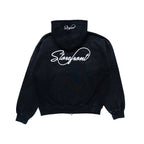 Faded Script Zip Up (Black)