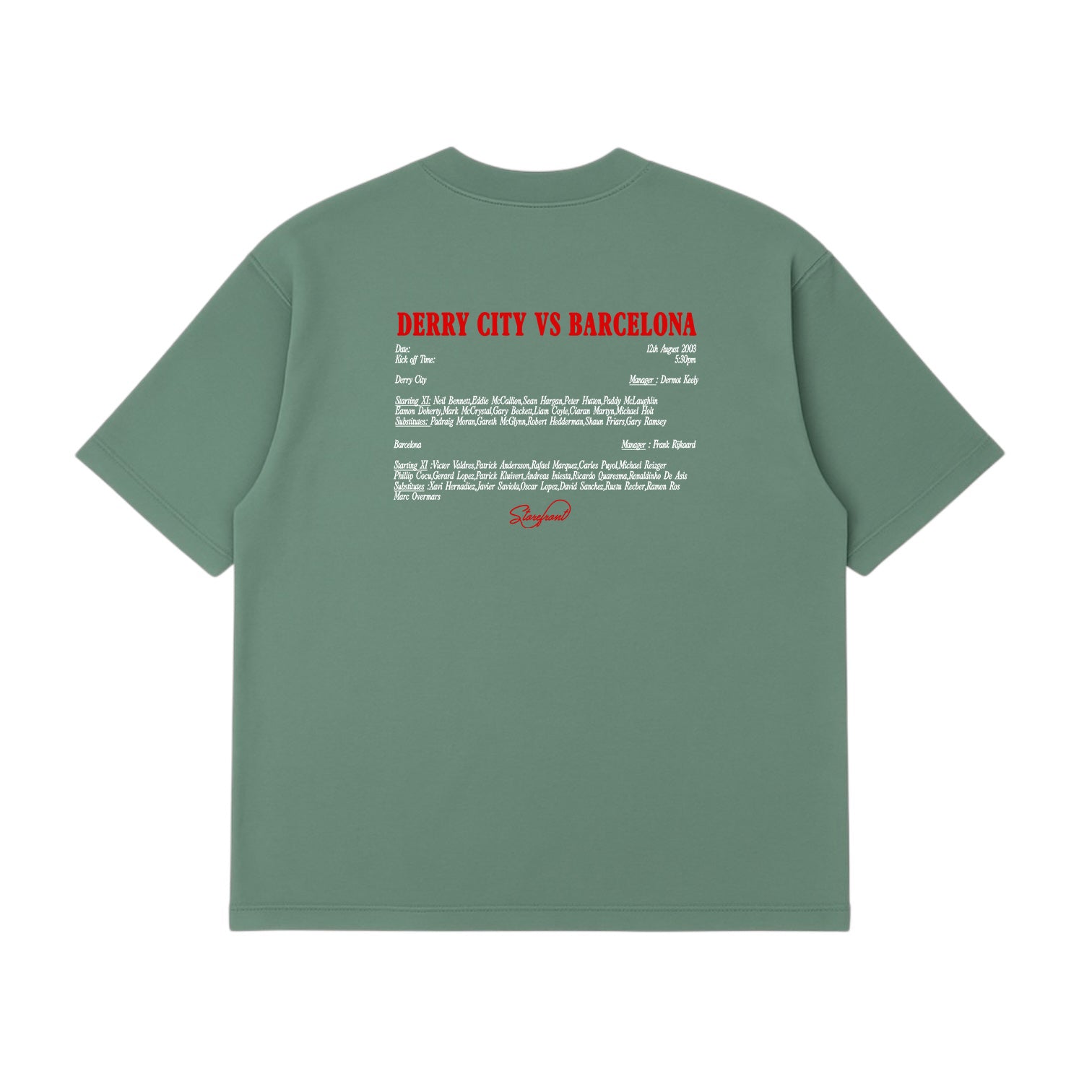 Derry vs Barcelona T-Shirt (Sage Green)