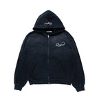 Faded Script Zip Up (Black)