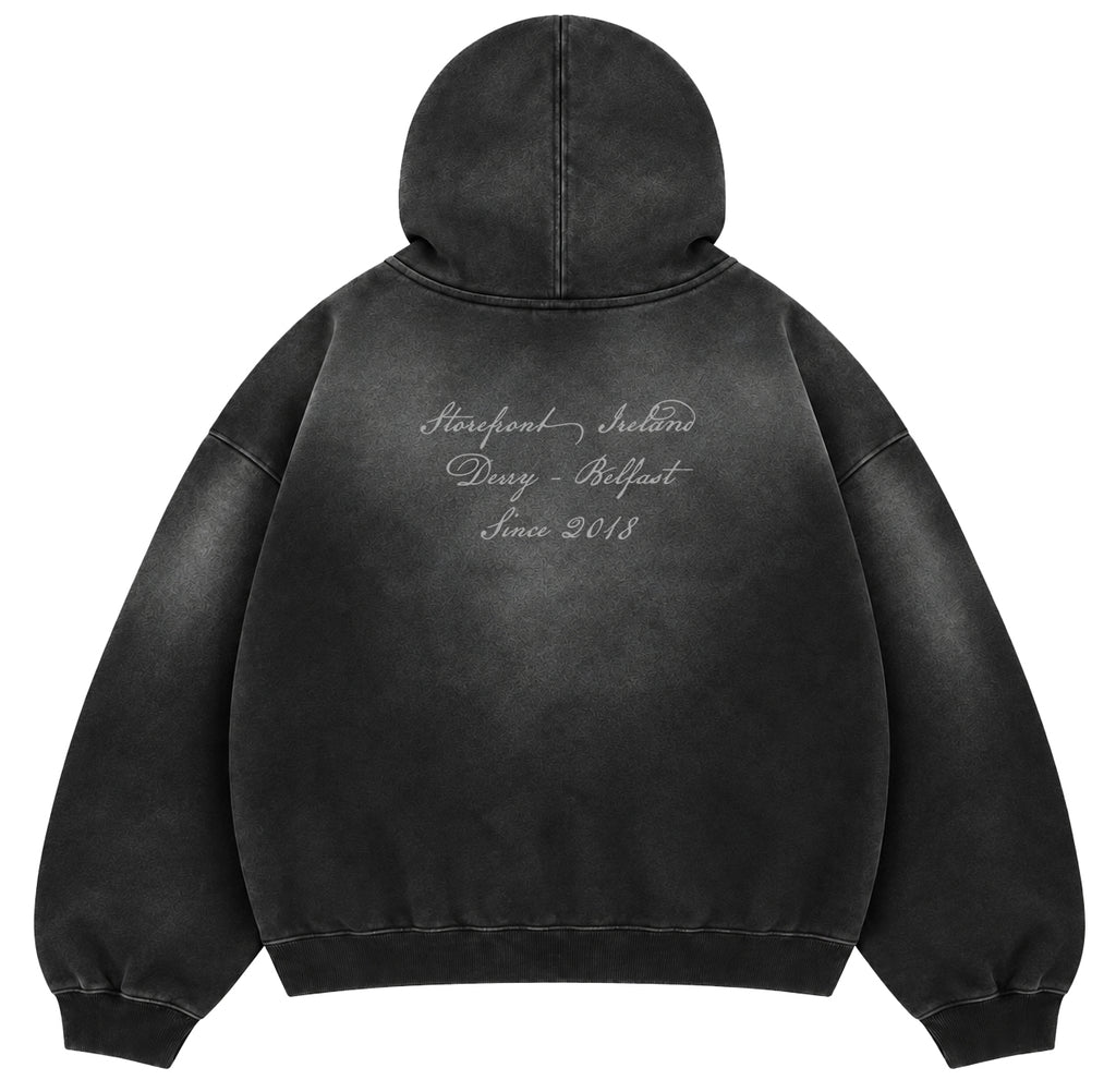 Script Sun Faded Hoodie (Charcoal)