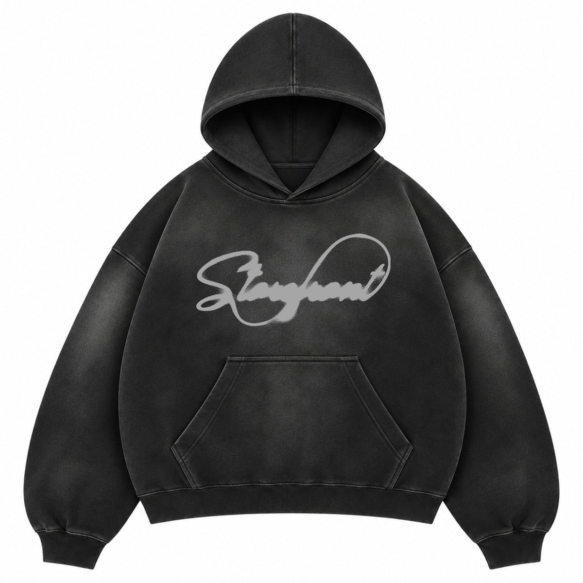 Script Sun Faded Hoodie (Charcoal)