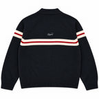 Tri-Stripe Zip Up Knit (Black)