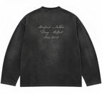 Script Sun Fade Long Sleeve T-shirt (Charcoal)
