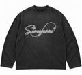 Script Sun Fade Long Sleeve T-shirt (Charcoal)