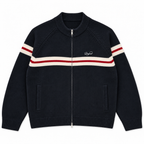 Tri-Stripe Zip Up Knit (Black)