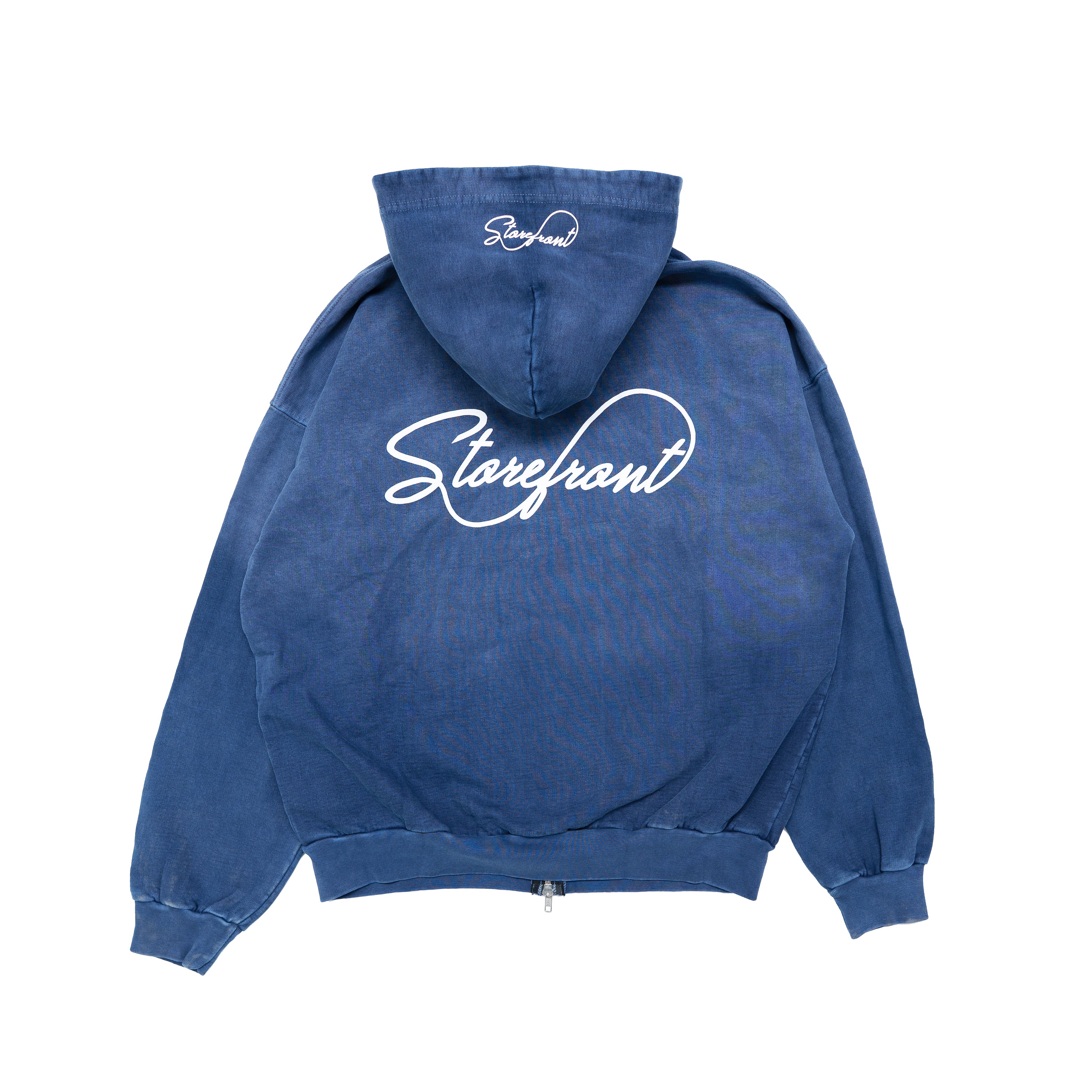 Faded Script Zip Up (Navy)