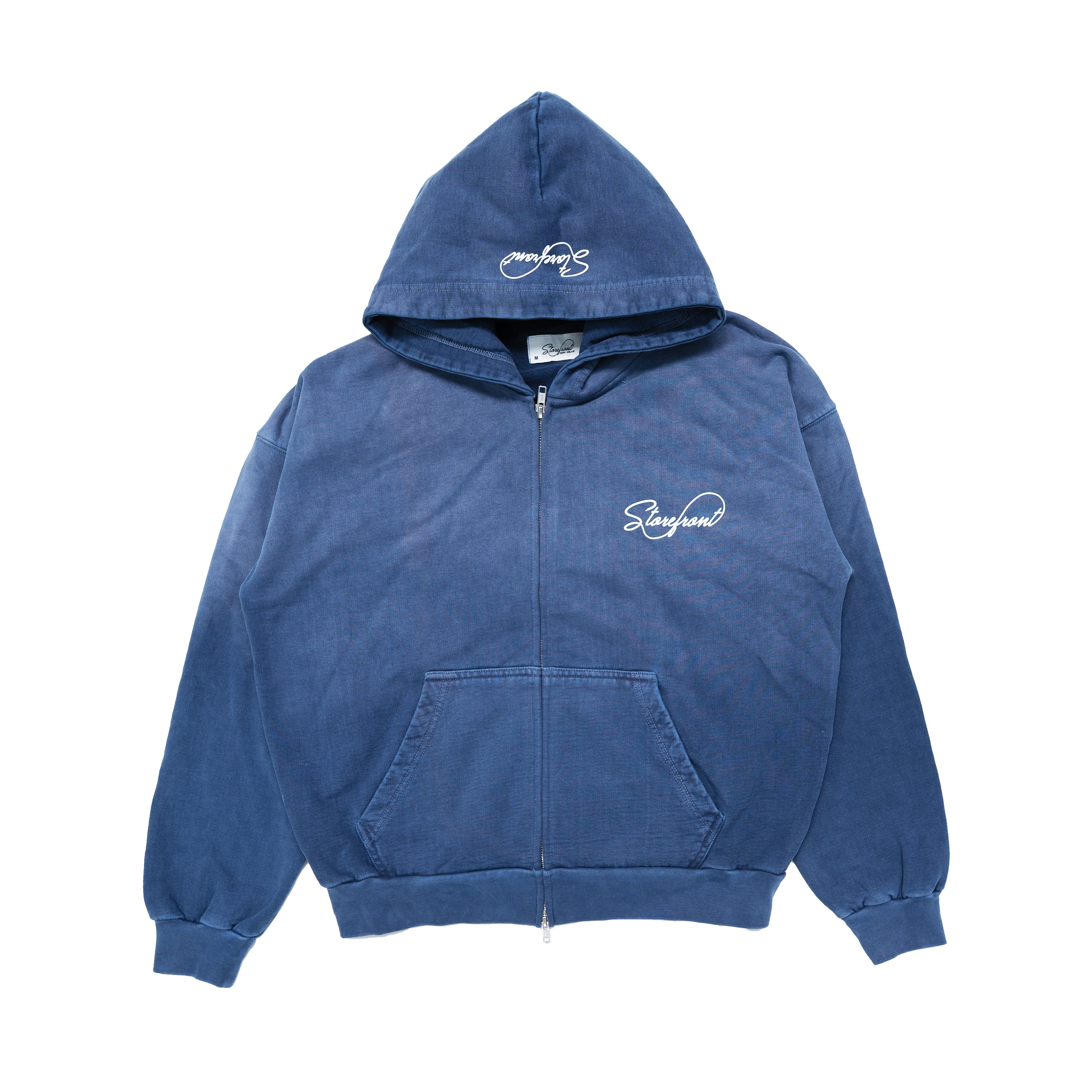 Faded Script Zip Up (Navy)