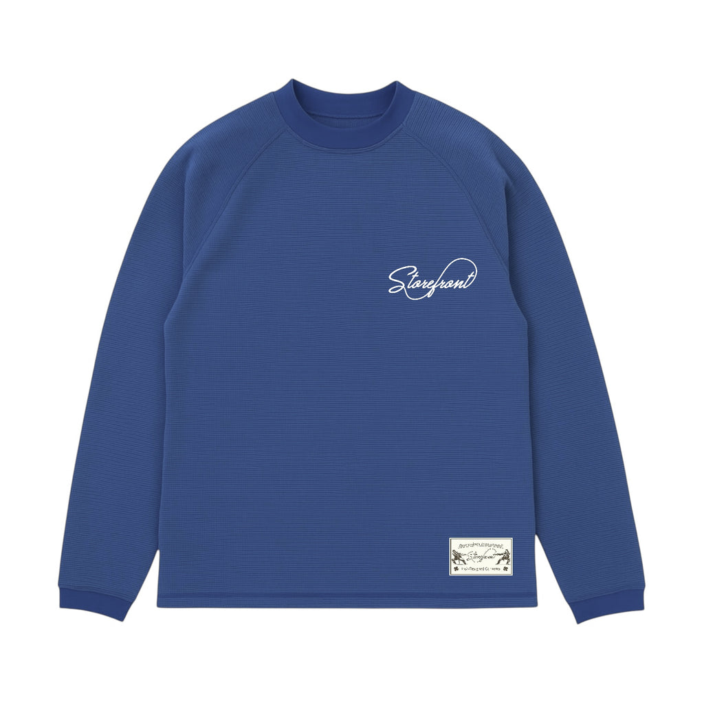 Script Waffle Longsleeve (Blue)