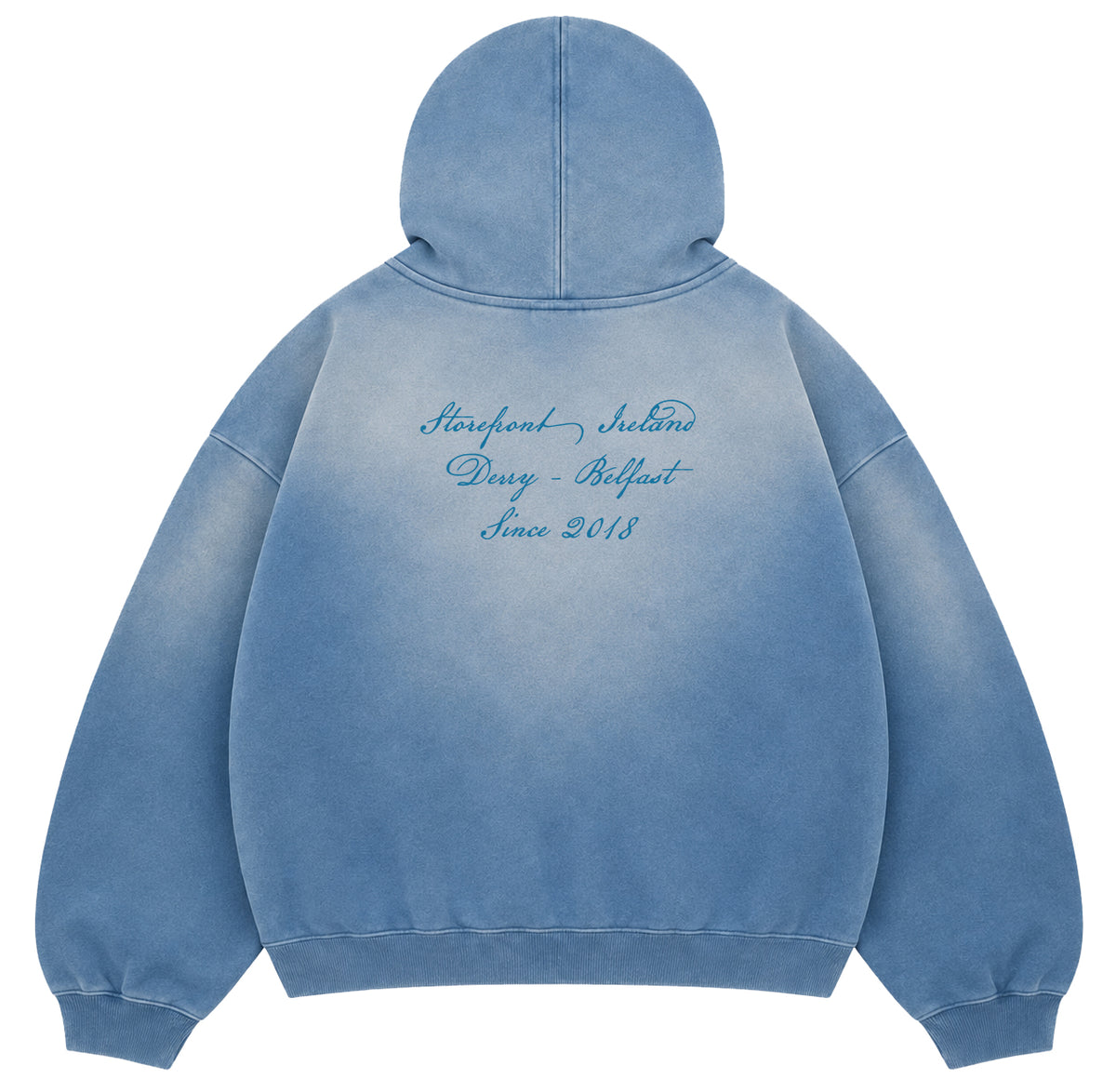 Script Sun Faded Hoodie (Blue)
