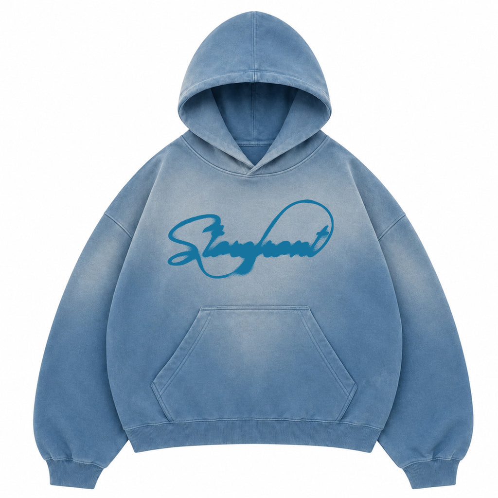 Script Sun Faded Hoodie (Blue)