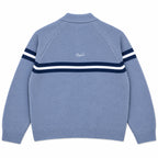 Tri-Stripe Zip Up Knit (Blue)