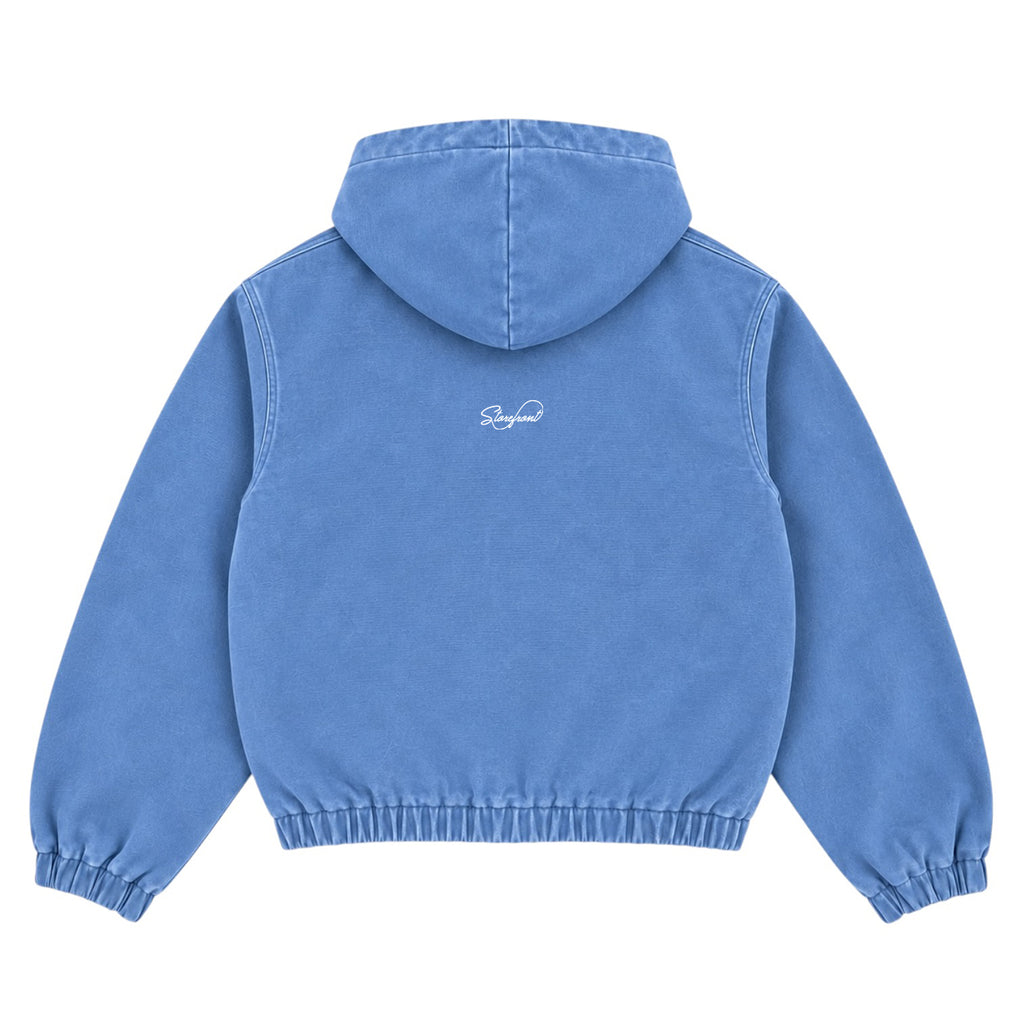 Duck Canvas Zip Up Hoodie (Baby Blue)