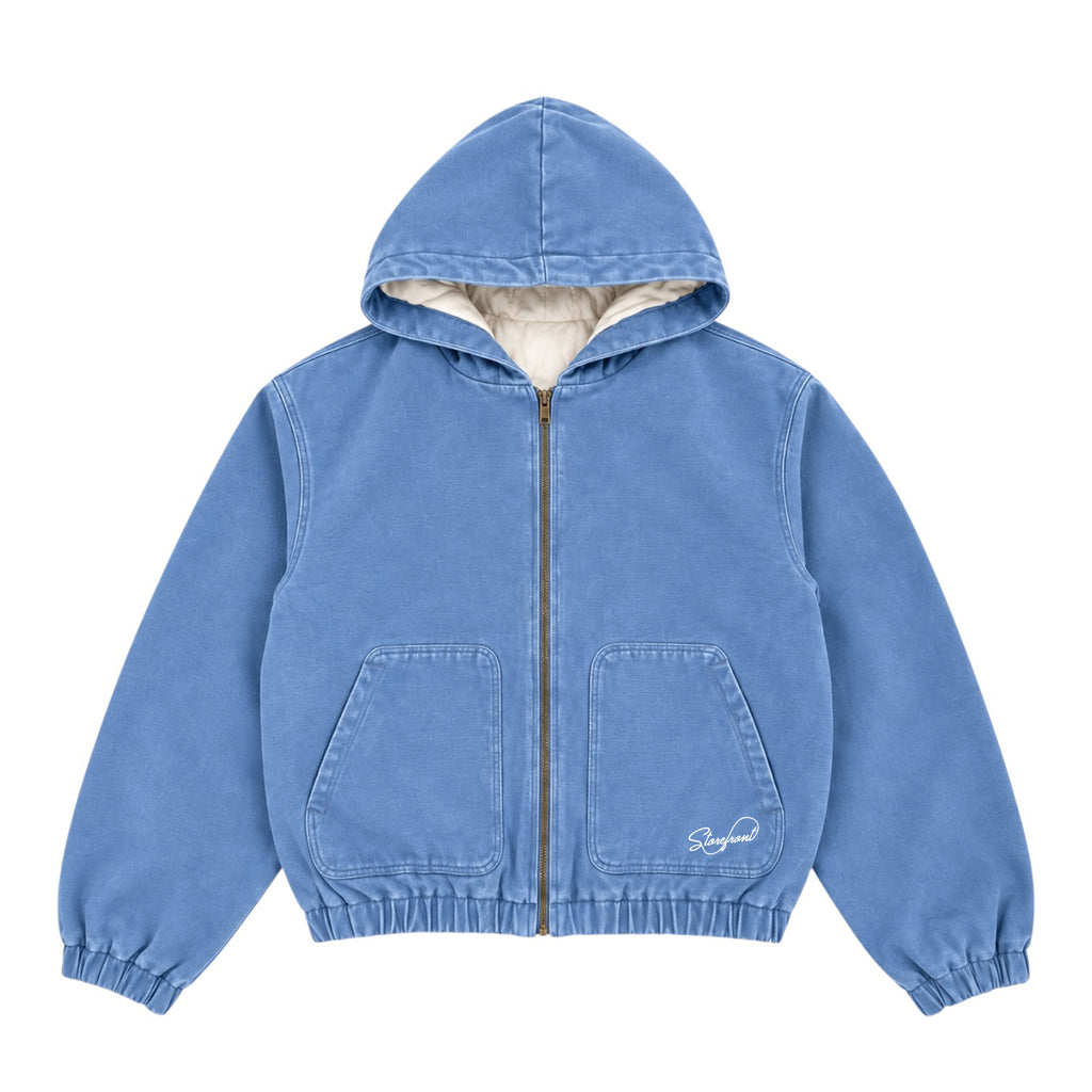 Duck Canvas Zip Up Hoodie (Baby Blue)