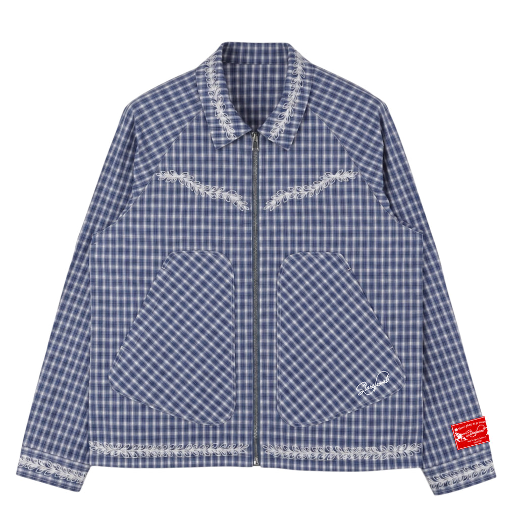 Flannel Oakleaf Overshirt (Baby Blue)