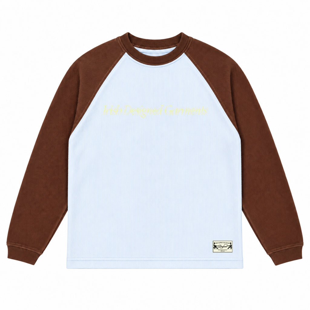 Three Leaf Halftone Raglan Waffle (Brown)