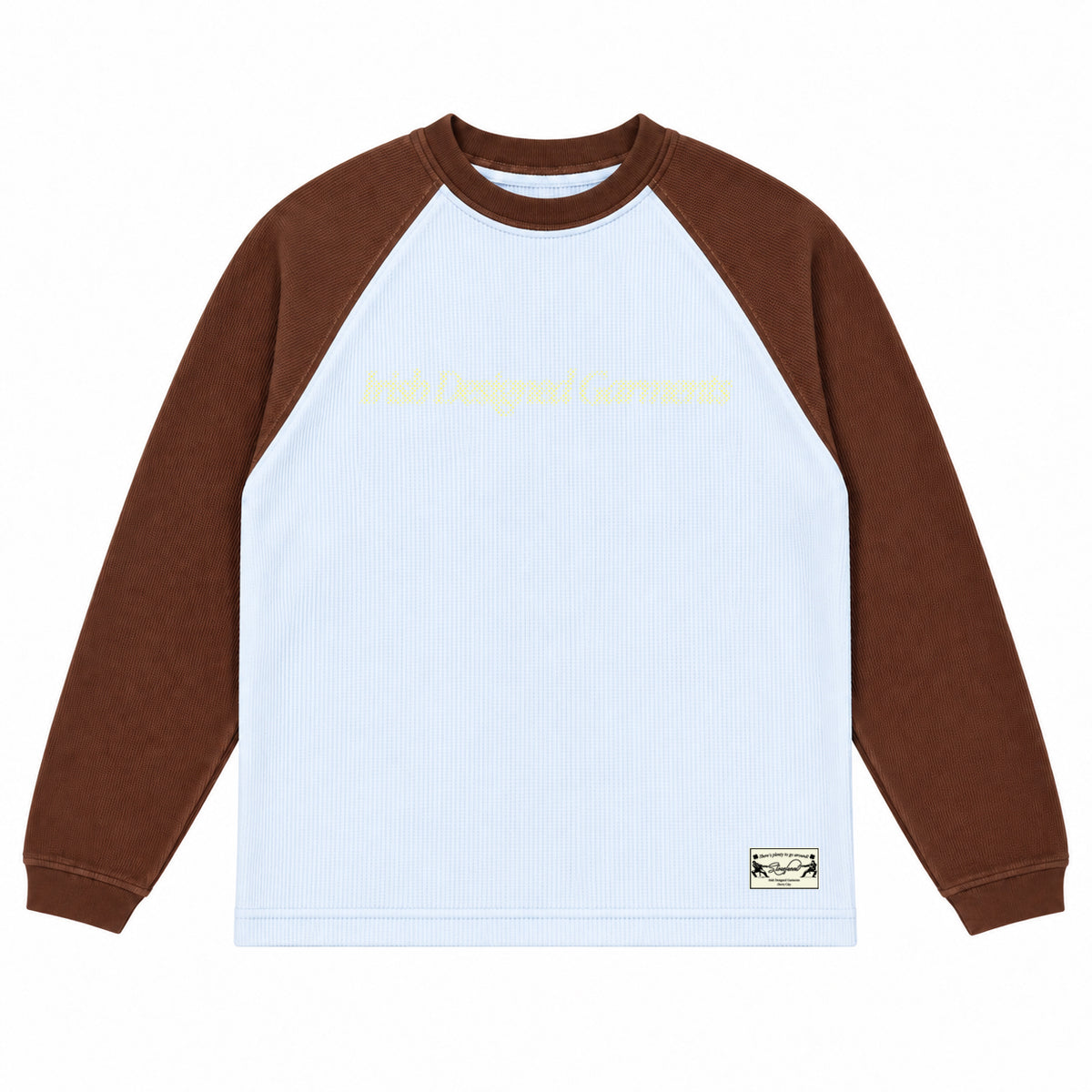 Three Leaf Halftone Raglan Waffle (Brown)