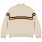 Tri-Stripe Zip Up Knit (Cream)