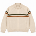 Tri-Stripe Zip Up Knit (Cream)