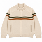 Tri-Stripe Zip Up Knit (Cream)