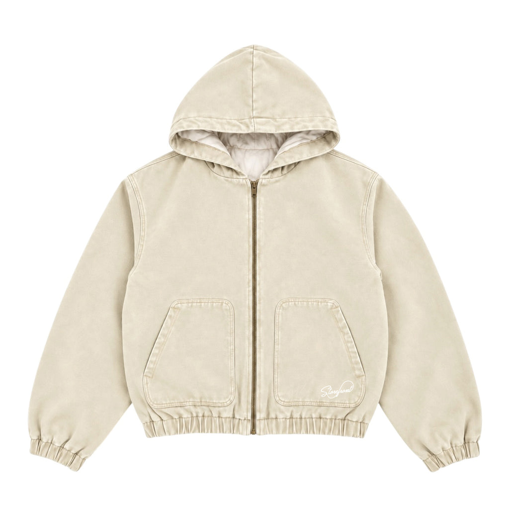 Duck Canvas Zip Up Hoodie (Cream)