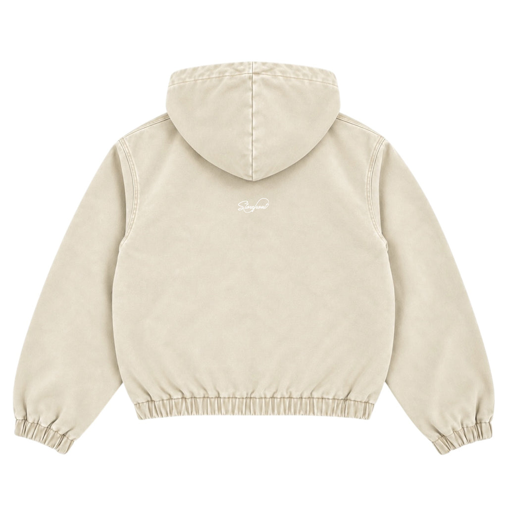 Duck Canvas Zip Up Hoodie (Cream)