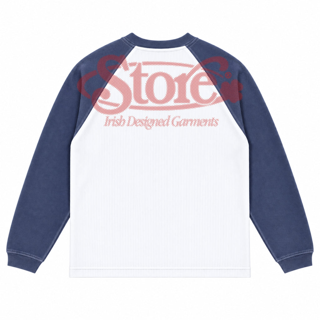 Three Leaf Halftone Raglan Waffle (Navy)