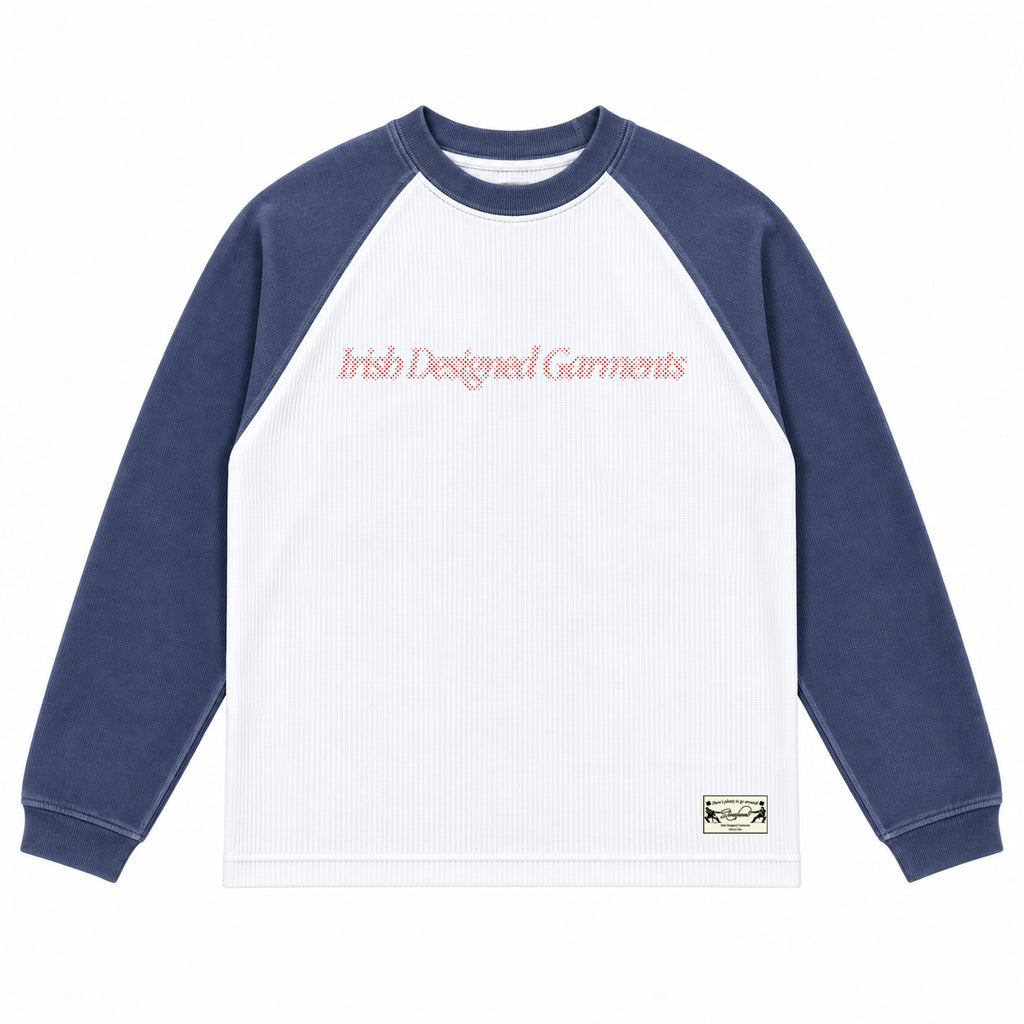 Three Leaf Halftone Raglan Waffle (Navy)