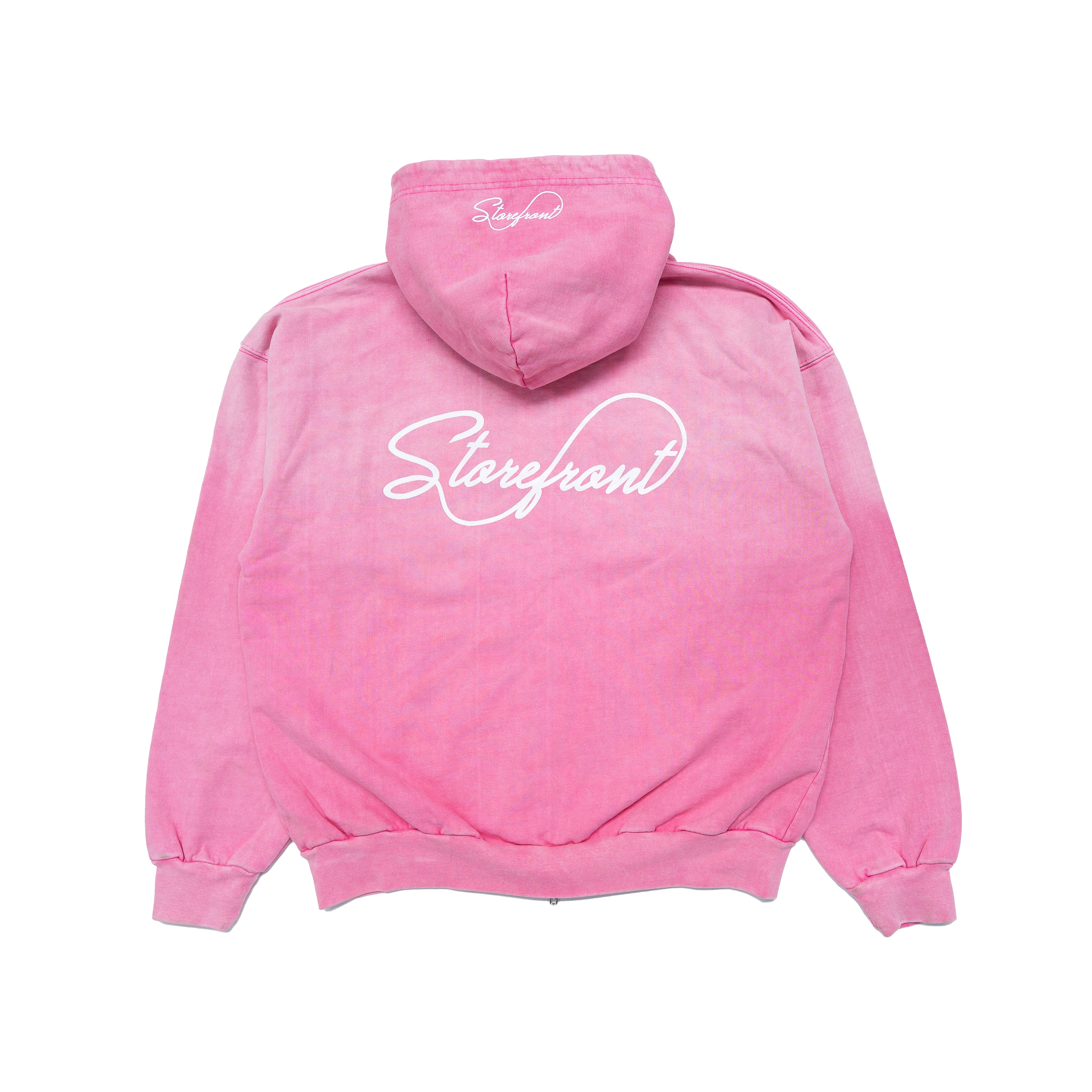 Faded Script Zip Up (Pink)