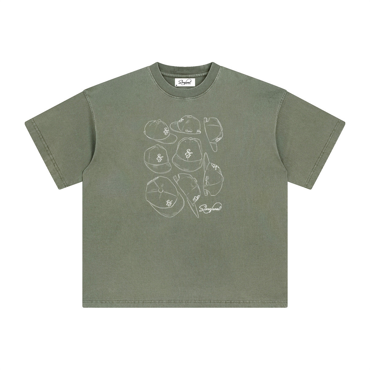 Faded Cap T-Shirt (Green)