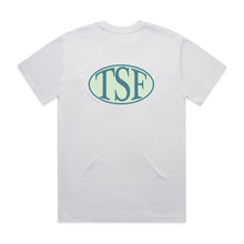 Load image into Gallery viewer, Storefront “TSF” Tee (White/Teal)
