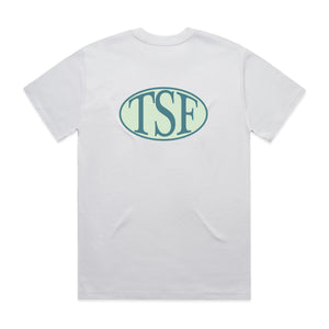 Storefront “TSF” Tee (White/Teal)