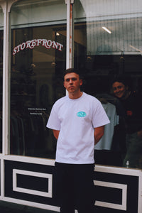 Storefront “TSF” Tee (White/Teal)